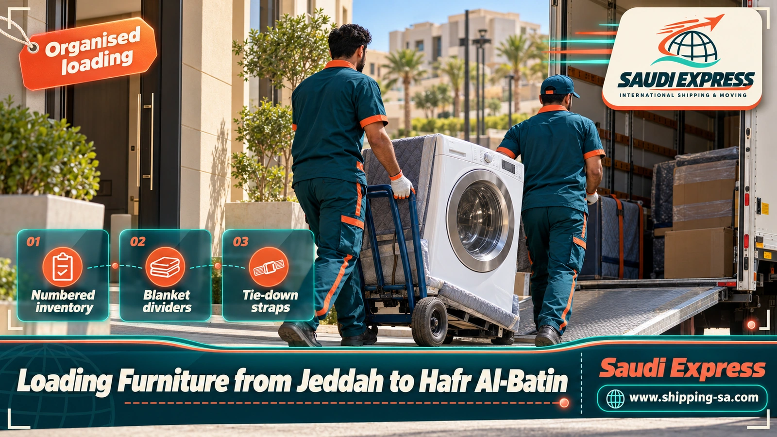 Loading Furniture from Jeddah to Hafr Al-Batin