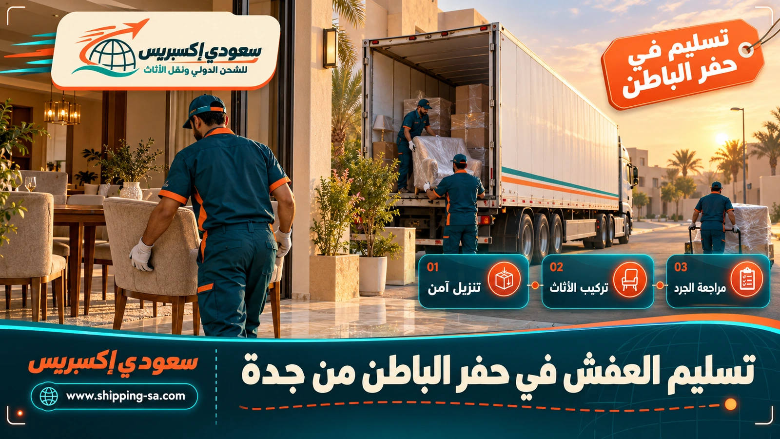 تسليم العفش في حفر الباطن من جدة