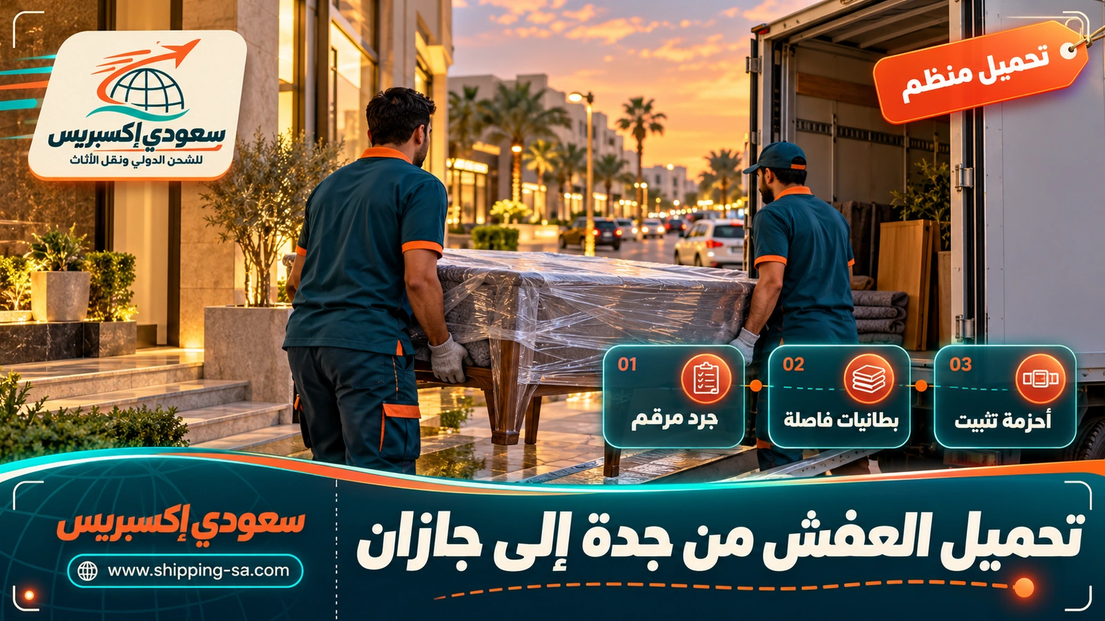 تحميل العفش من جدة إلى جازان