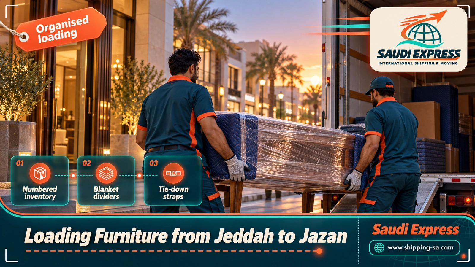 Loading Furniture from Jeddah to Jazan