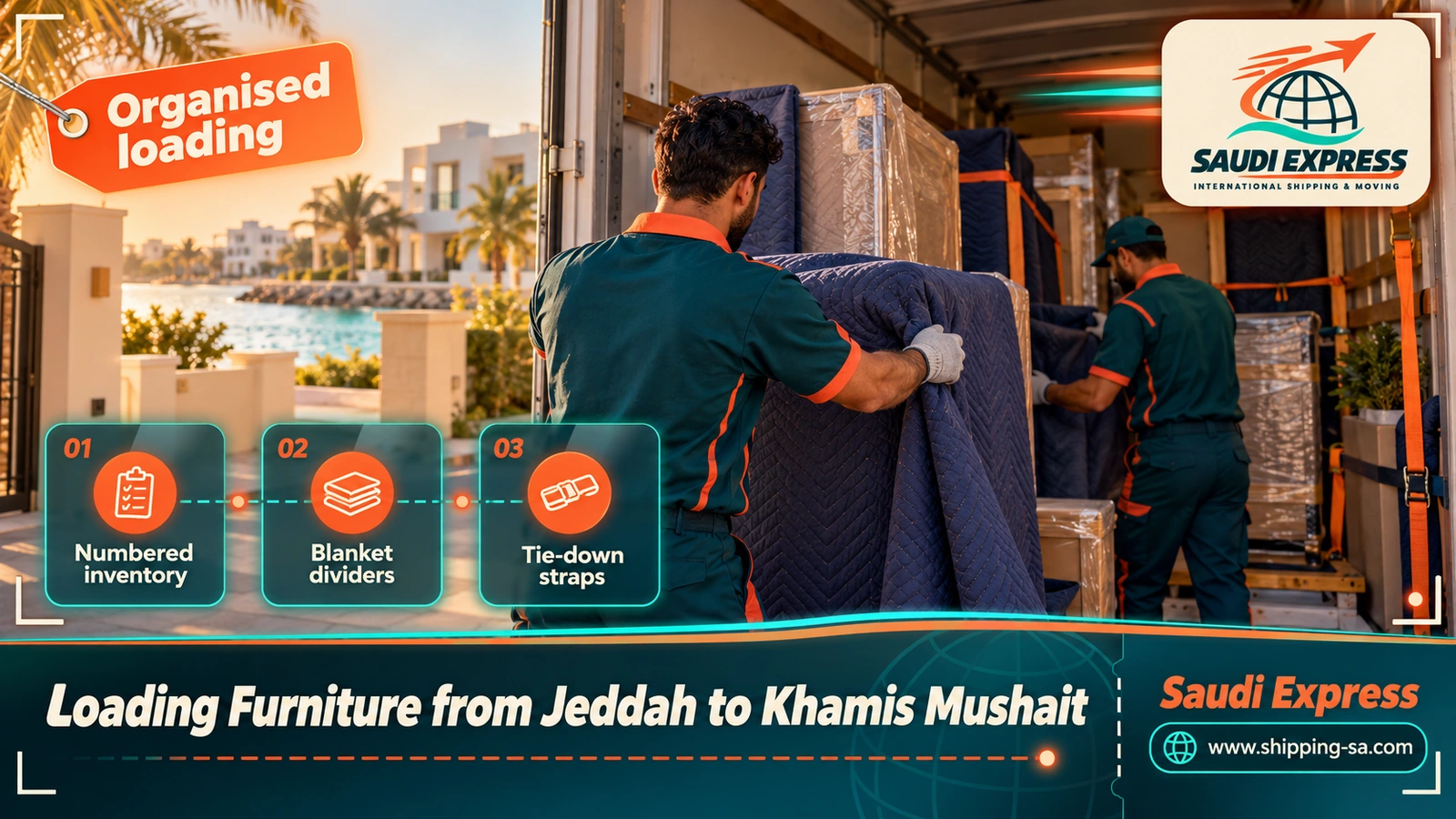 Loading Furniture from Jeddah to Khamis Mushait