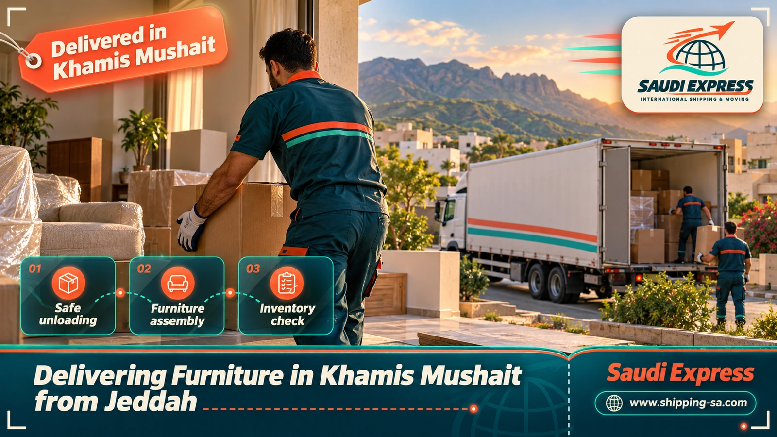 Delivering Furniture in Khamis Mushait from Jeddah