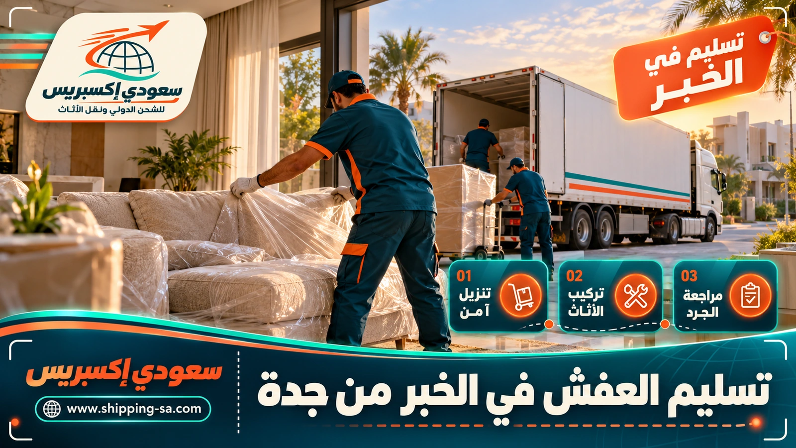 تسليم العفش في الخبر من جدة