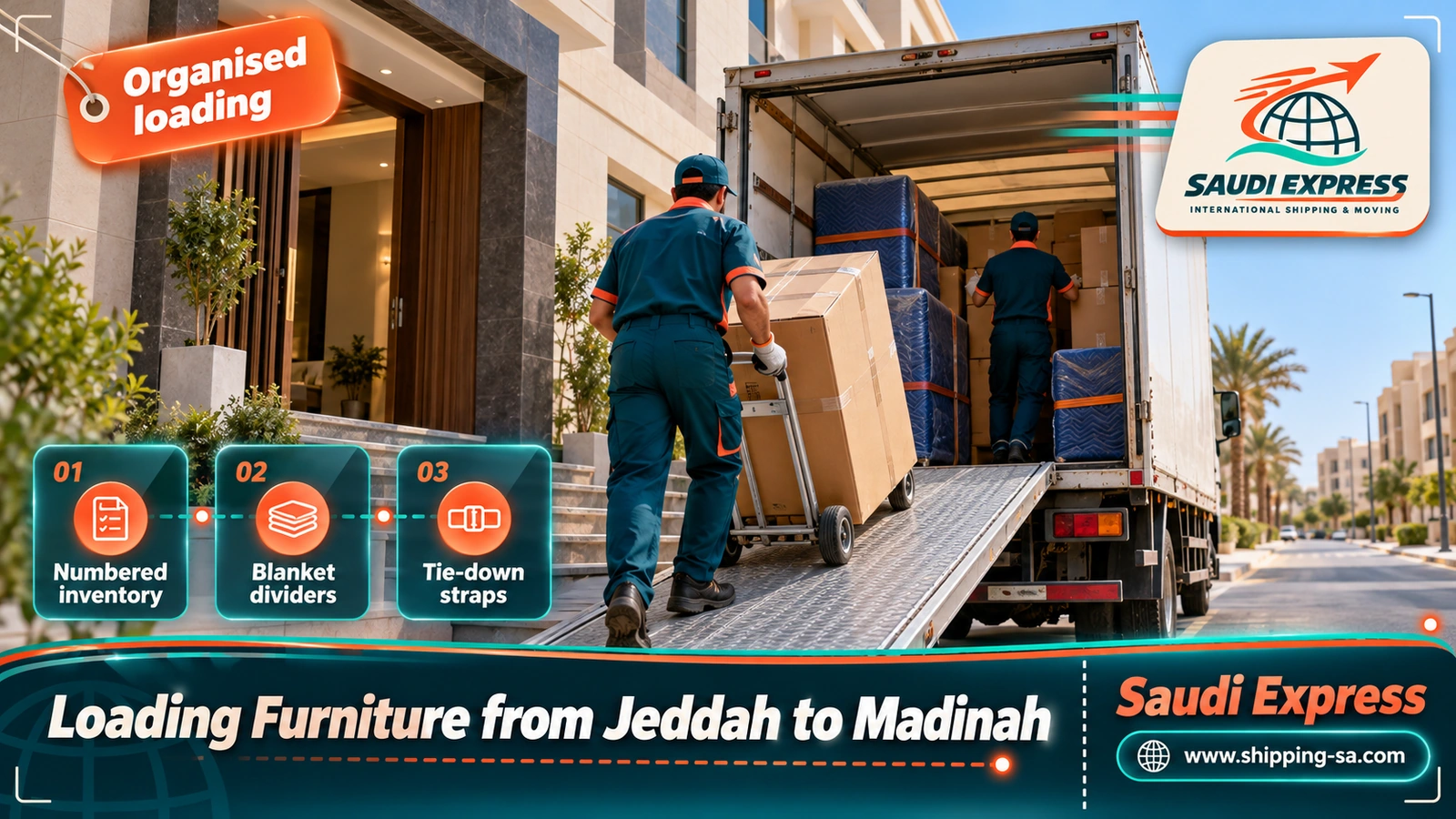 Loading Furniture from Jeddah to Madinah