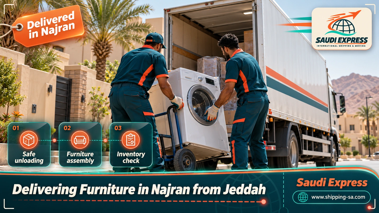 Delivering Furniture in Najran from Jeddah