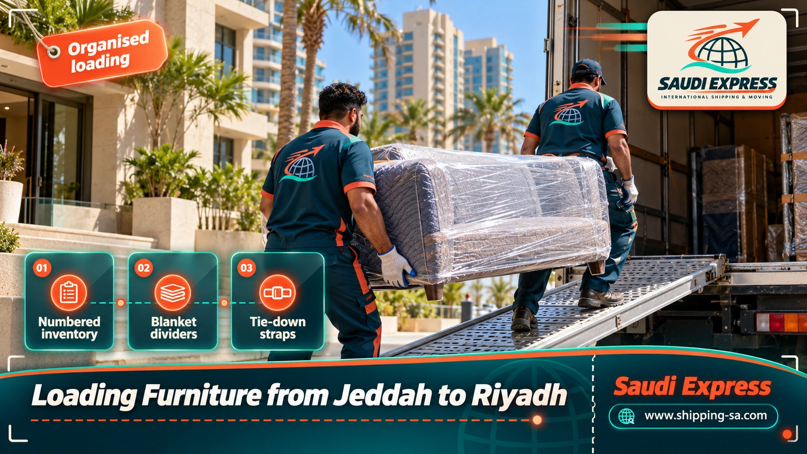 Loading Furniture from Jeddah to Riyadh
