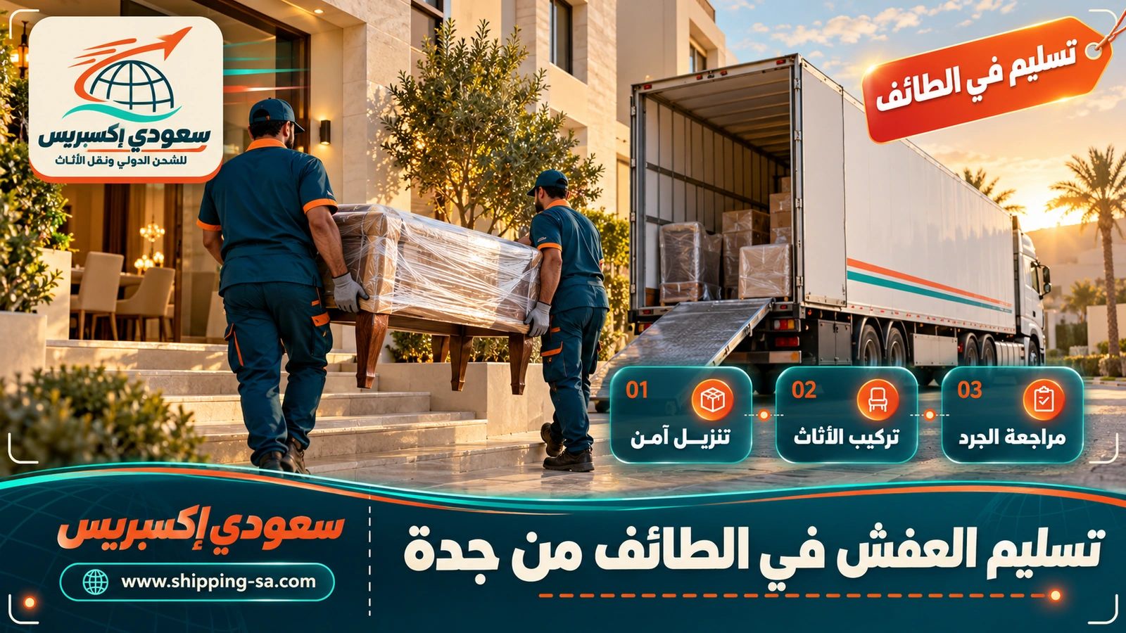 تسليم العفش في الطائف من جدة