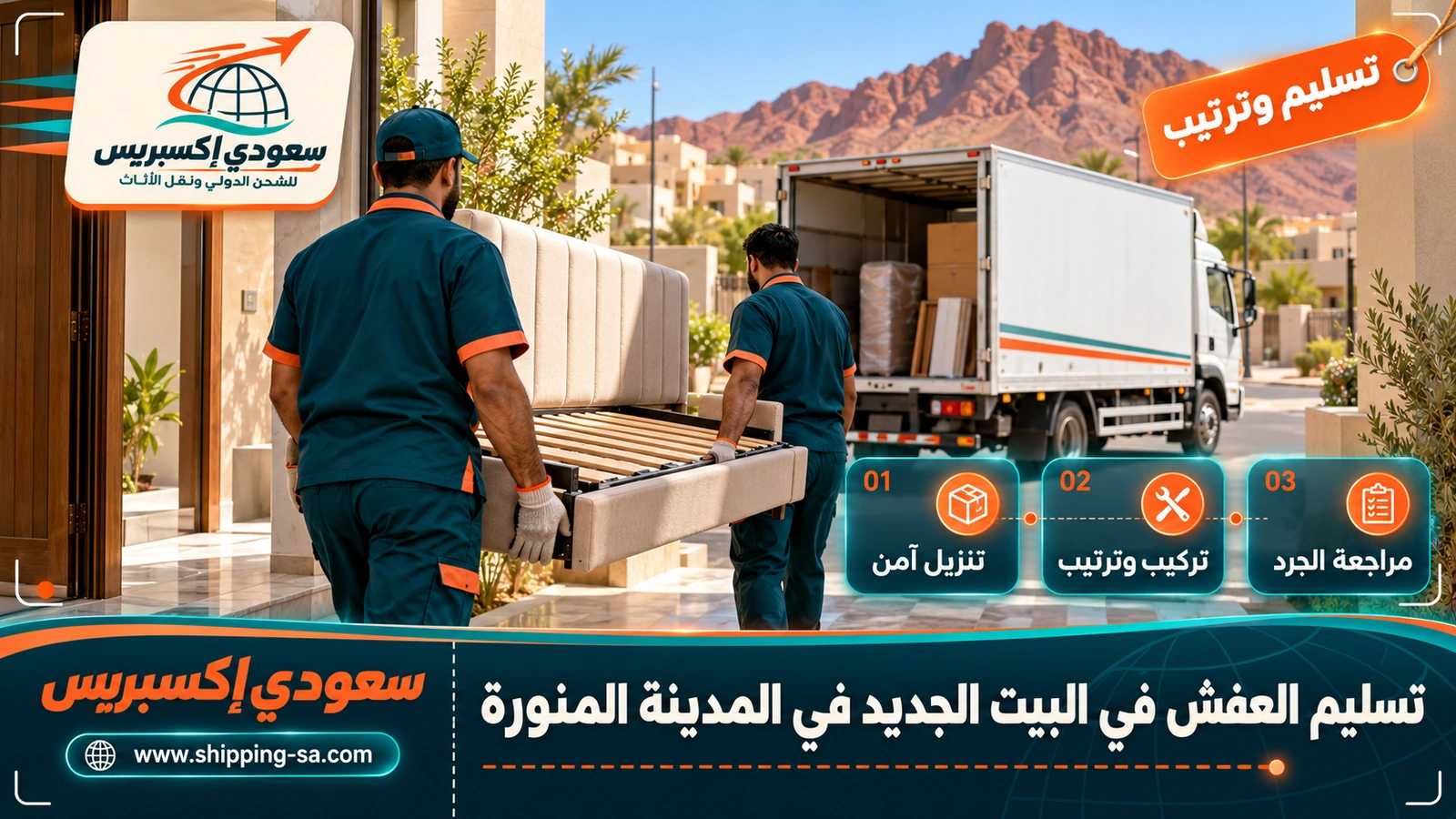 تسليم العفش في البيت الجديد في المدينة المنورة