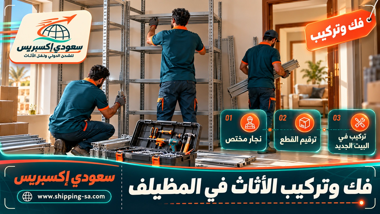 فك وتركيب الأثاث في المظيلف