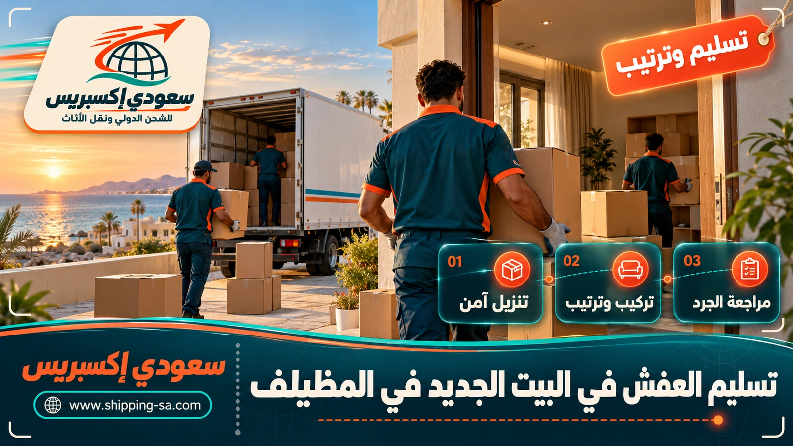 تسليم العفش في البيت الجديد في المظيلف