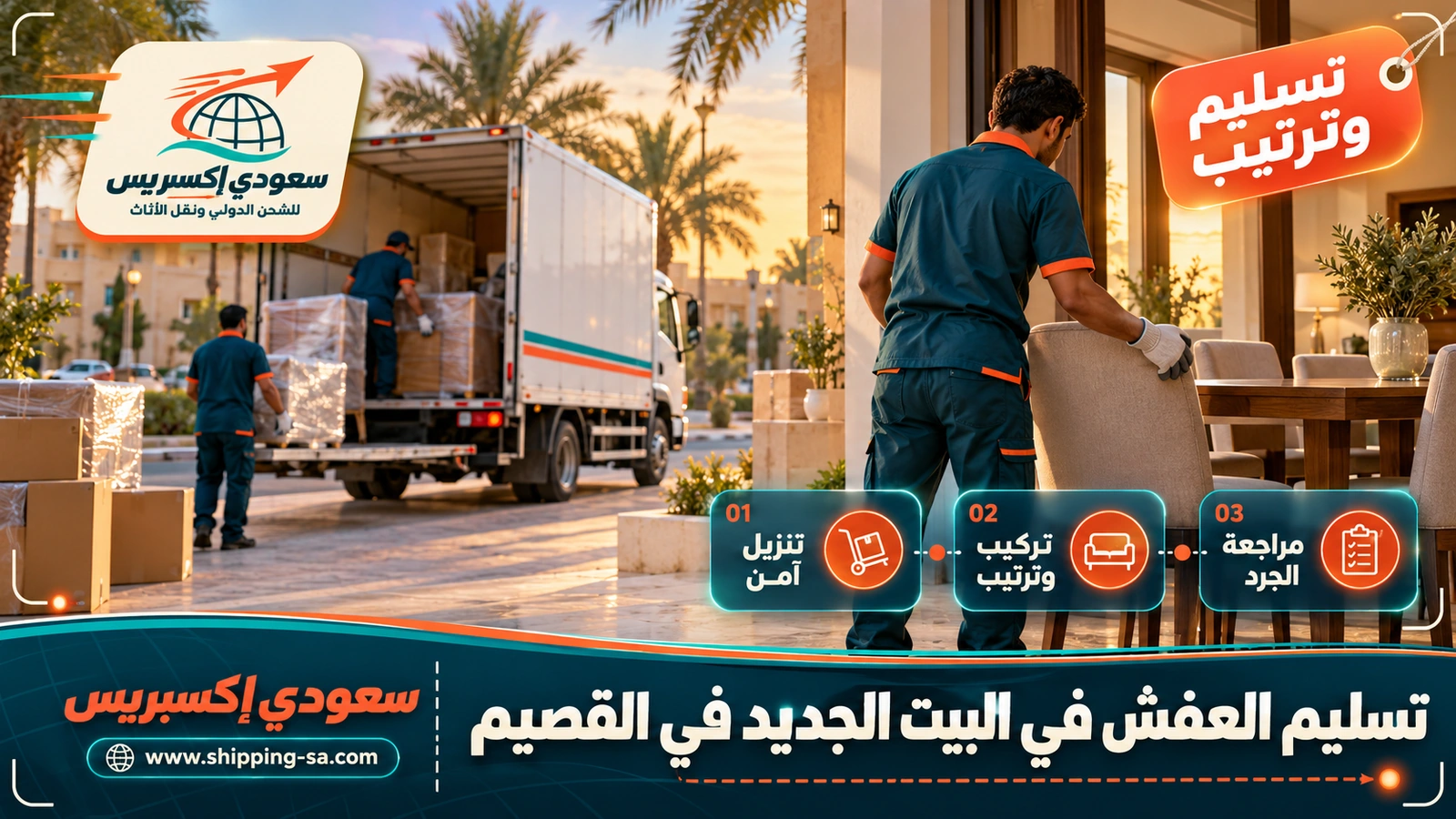 تسليم العفش في البيت الجديد في القصيم