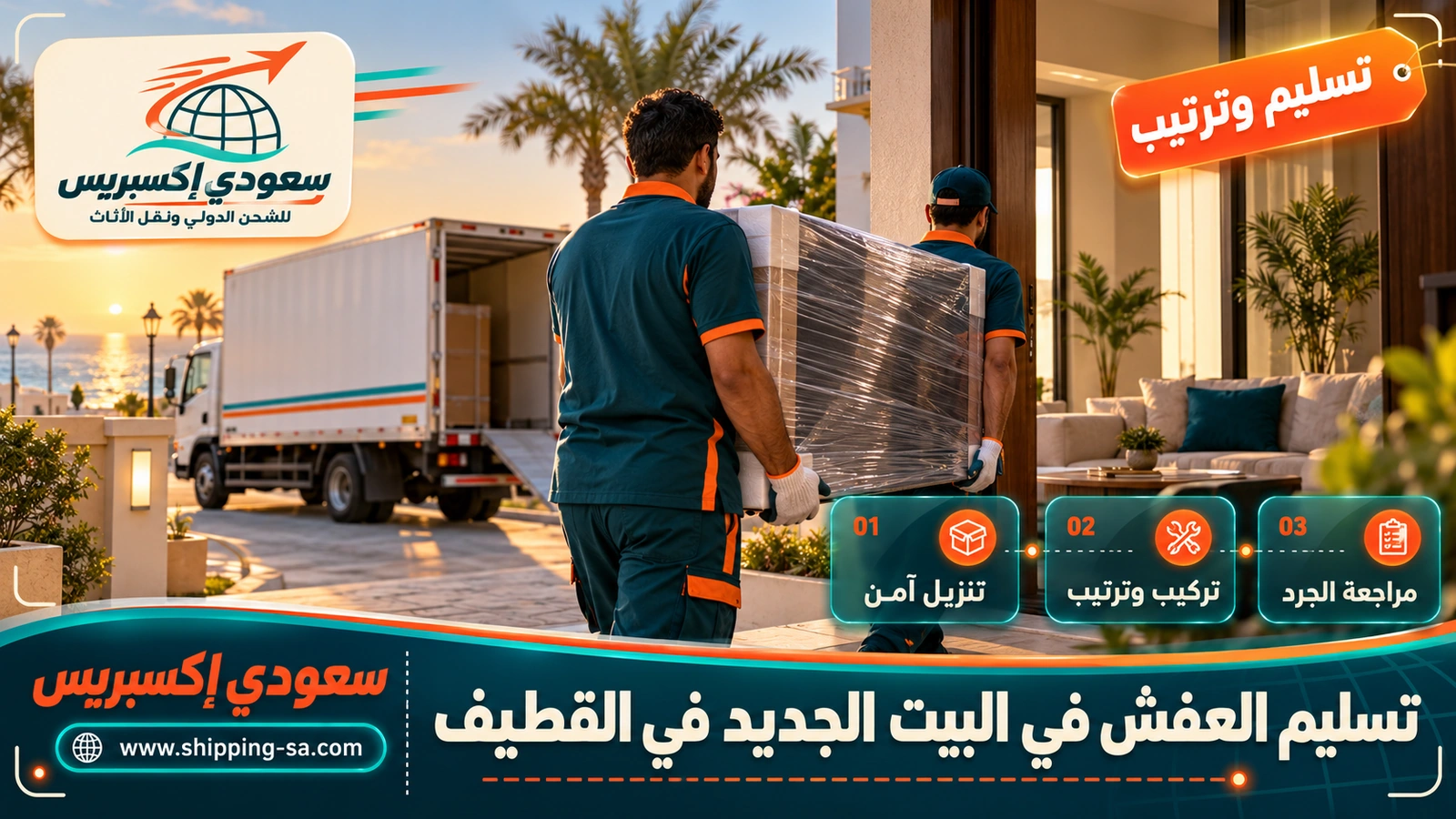 تسليم العفش في البيت الجديد في القطيف
