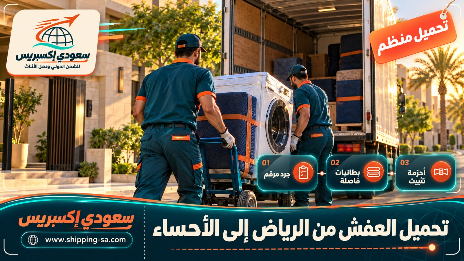 تحميل العفش من الرياض إلى الأحساء