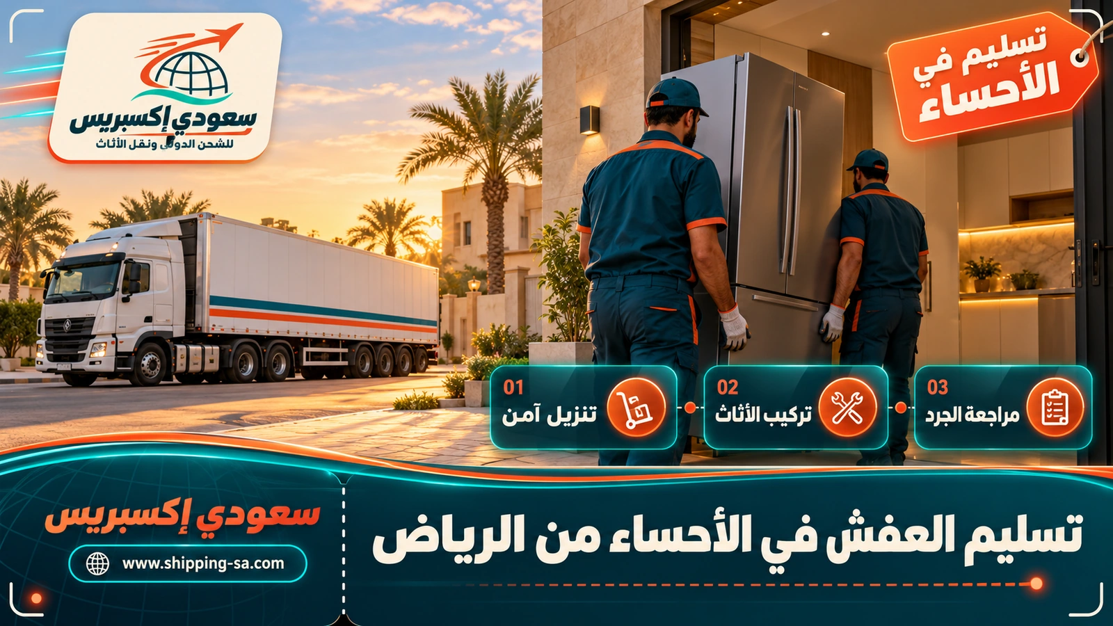 تسليم العفش في الأحساء من الرياض
