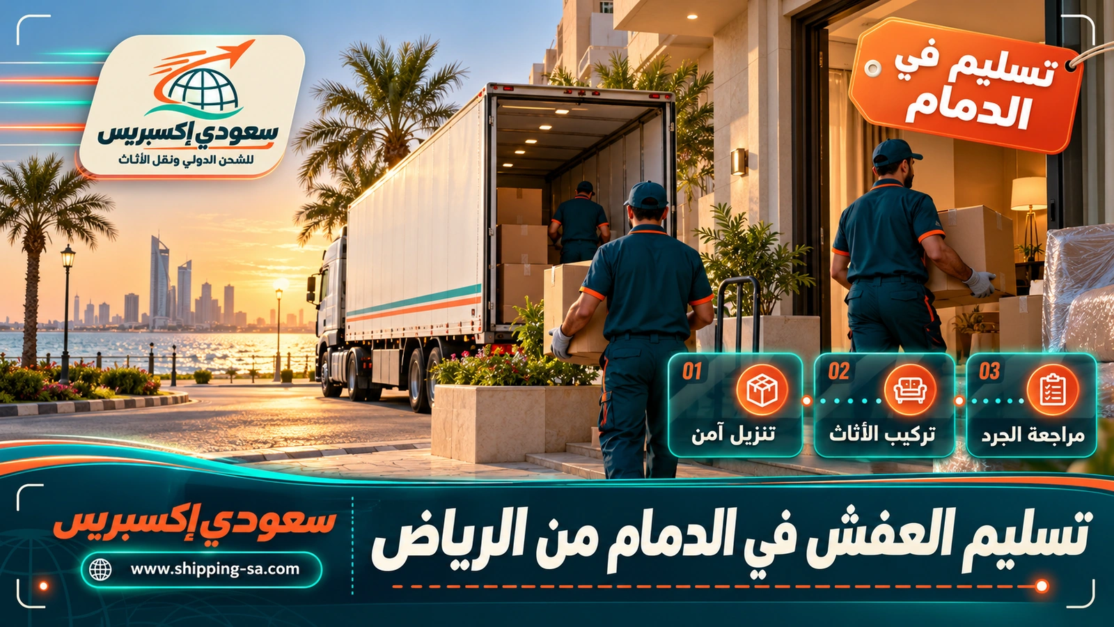 تسليم العفش في الدمام من الرياض