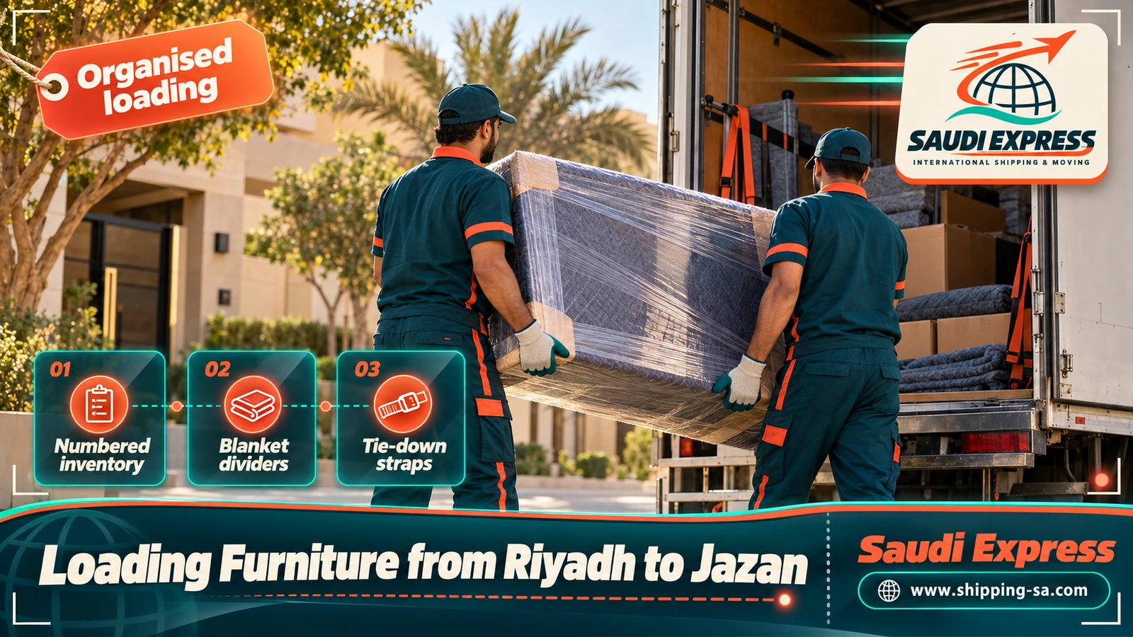 Loading Furniture from Riyadh to Jazan