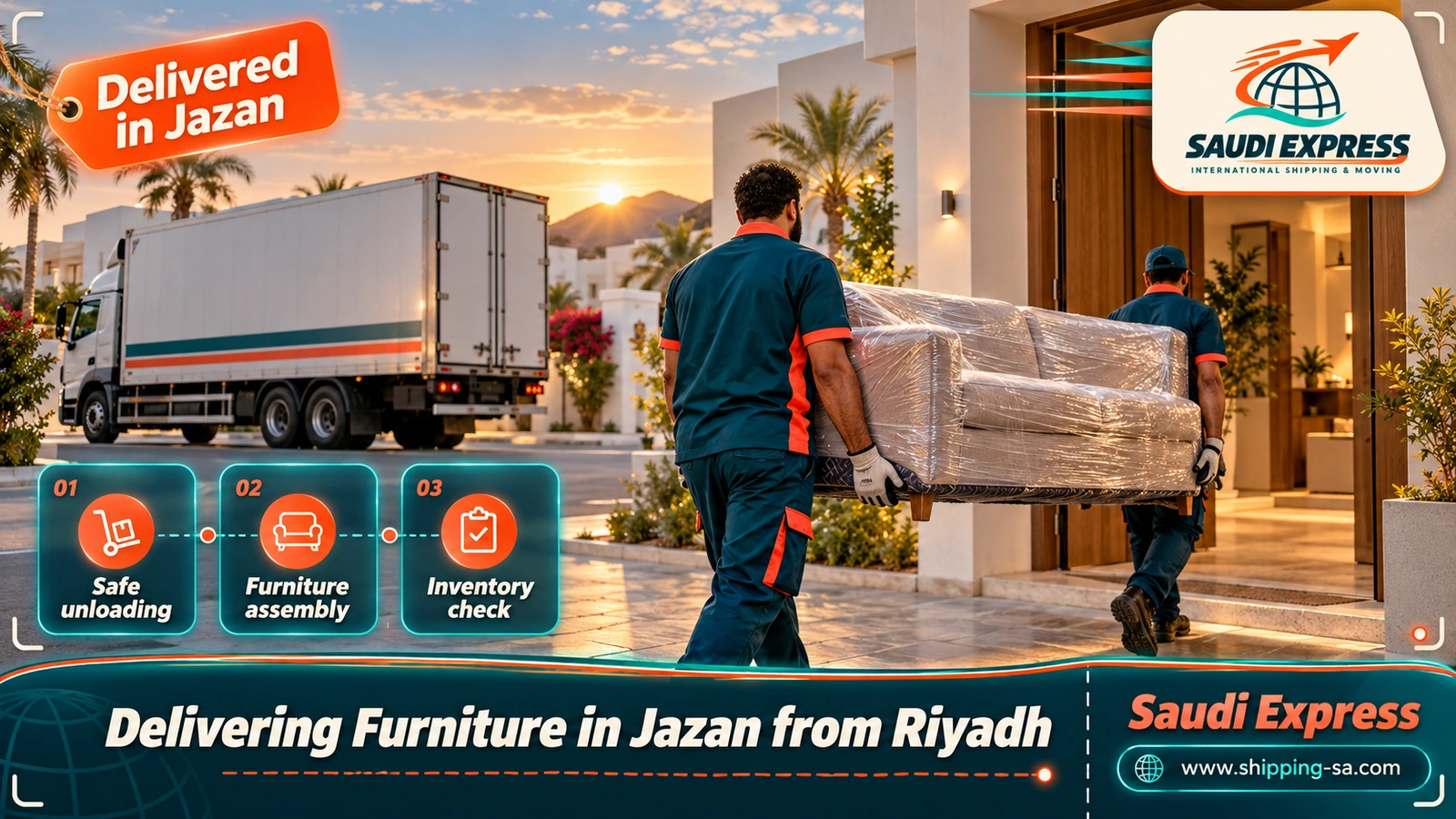 Delivering Furniture in Jazan from Riyadh