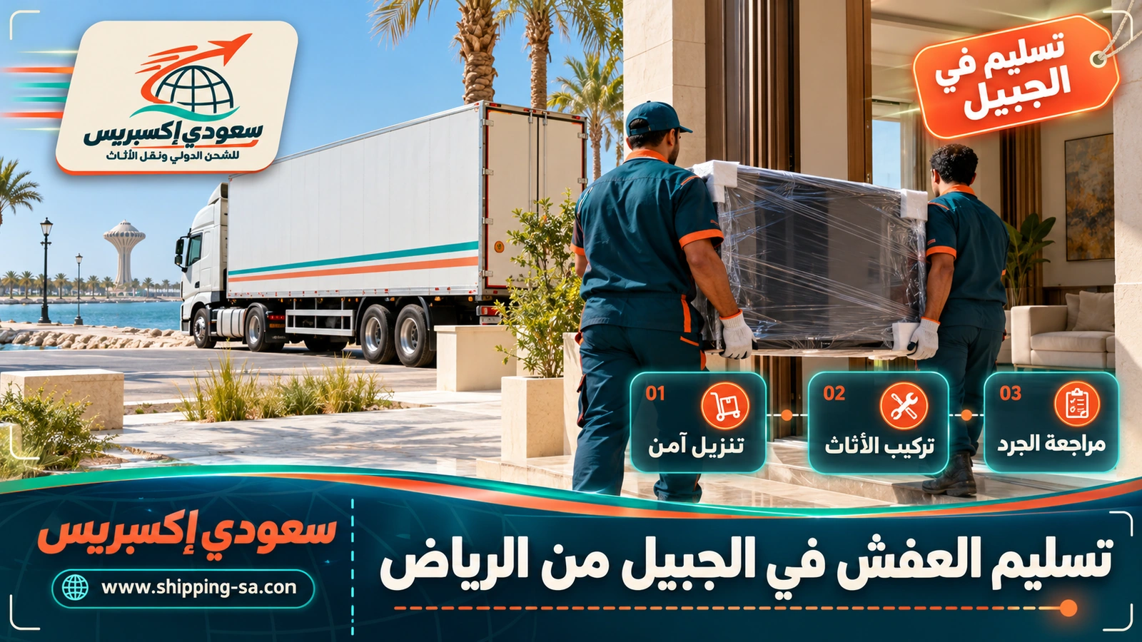 تسليم العفش في الجبيل من الرياض