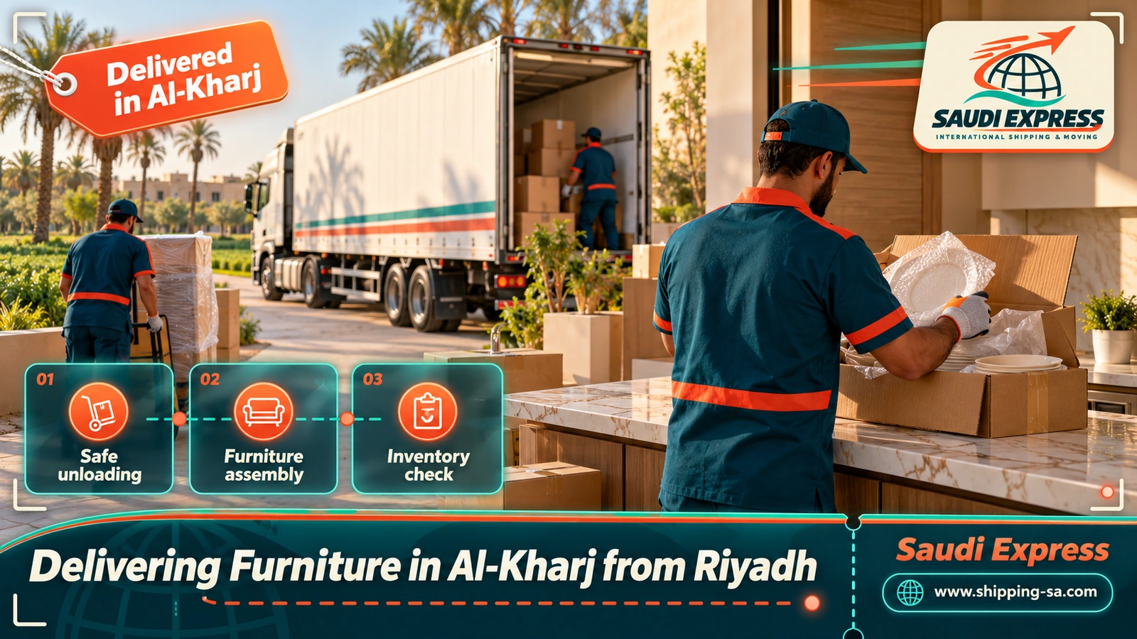 Delivering Furniture in Al-Kharj from Riyadh