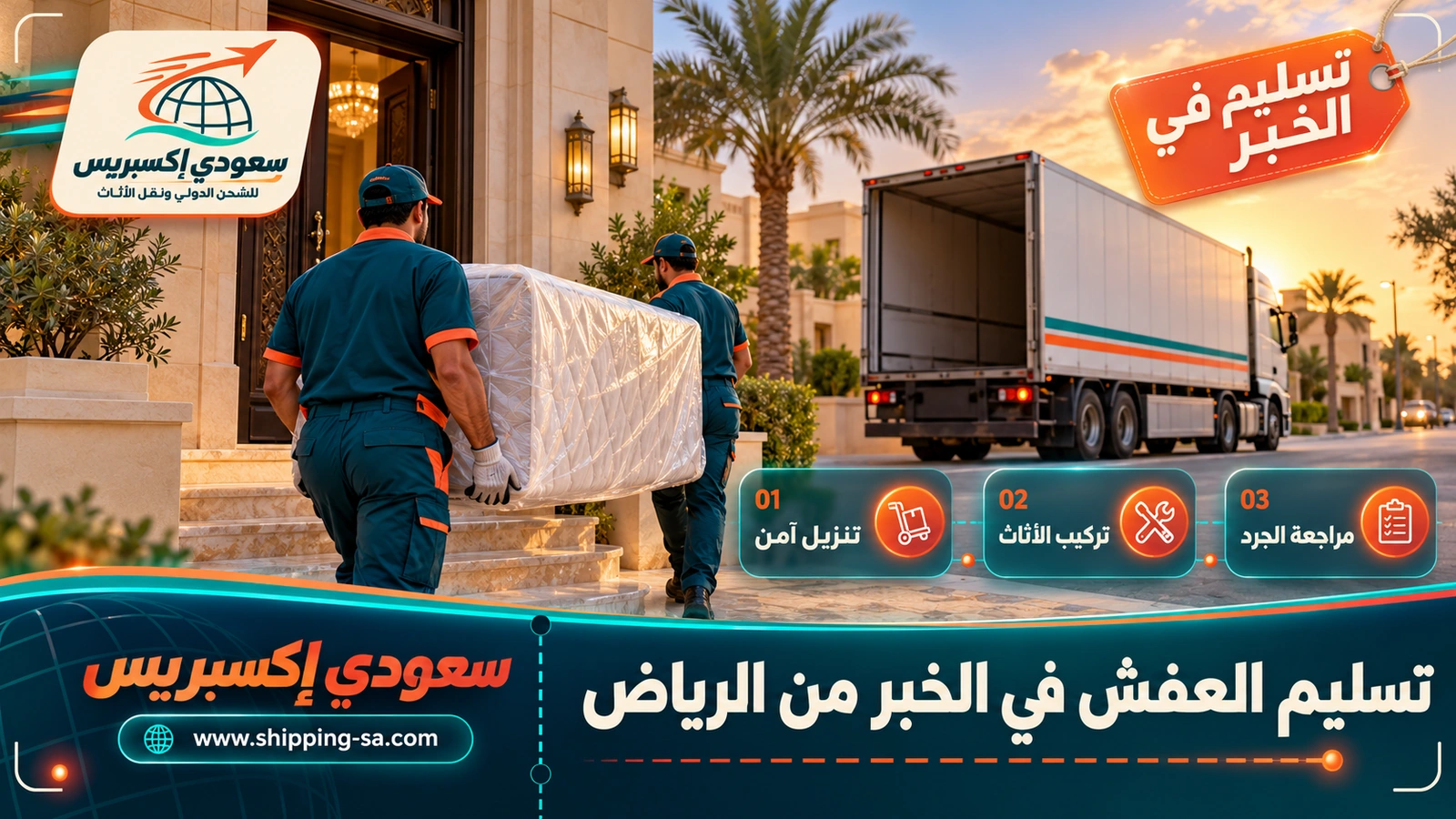 تسليم العفش في الخبر من الرياض