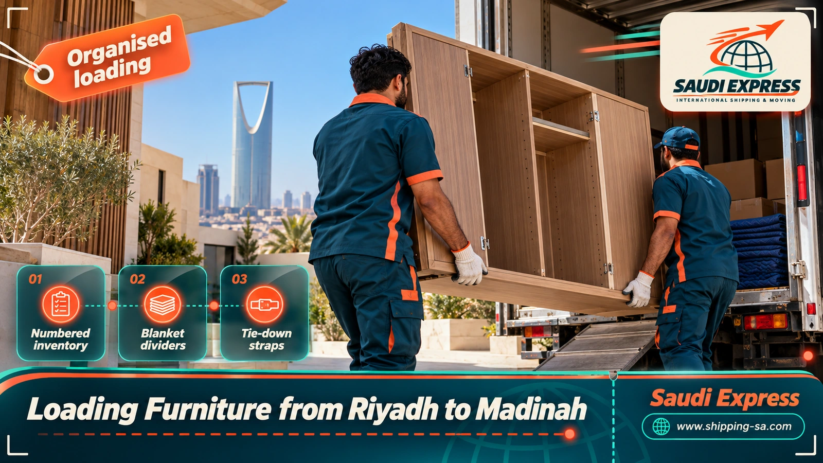 Loading Furniture from Riyadh to Madinah