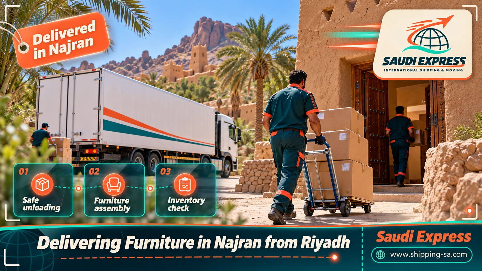 Delivering Furniture in Najran from Riyadh