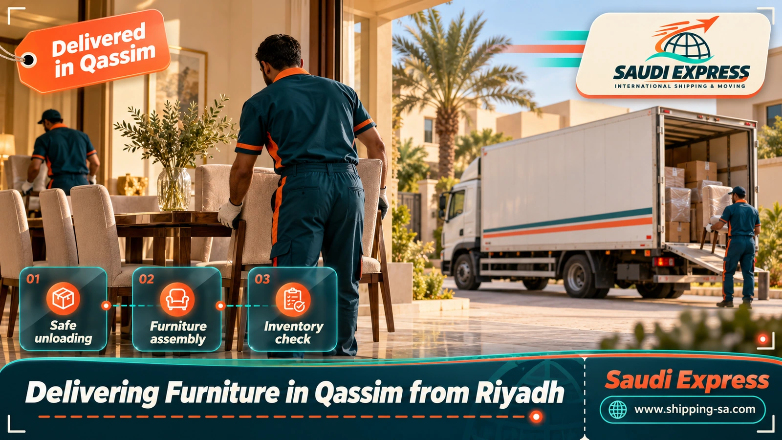 Delivering Furniture in Qassim from Riyadh