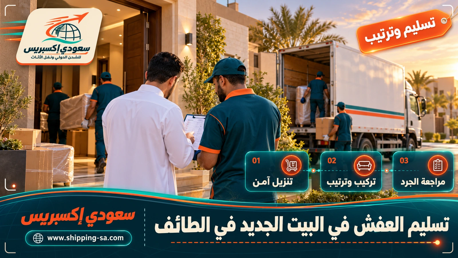 تسليم العفش في البيت الجديد في الطائف