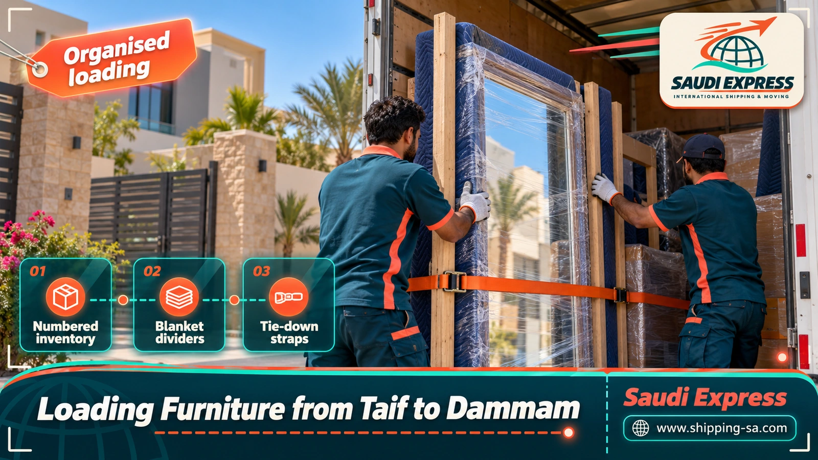Loading Furniture from Taif to Dammam