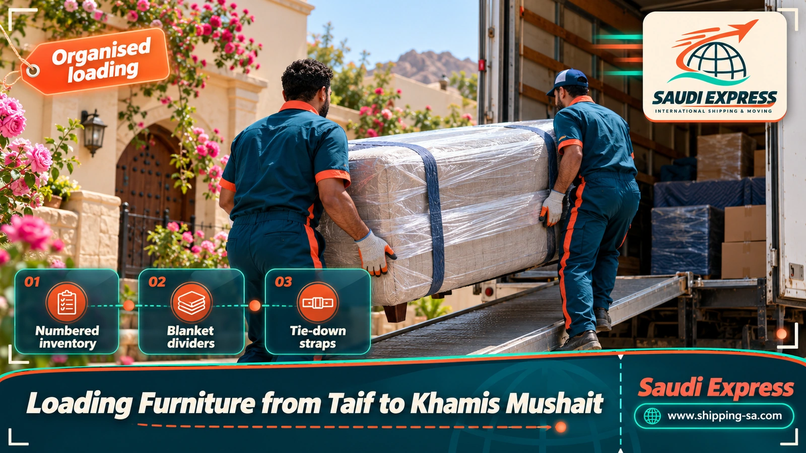 Loading Furniture from Taif to Khamis Mushait