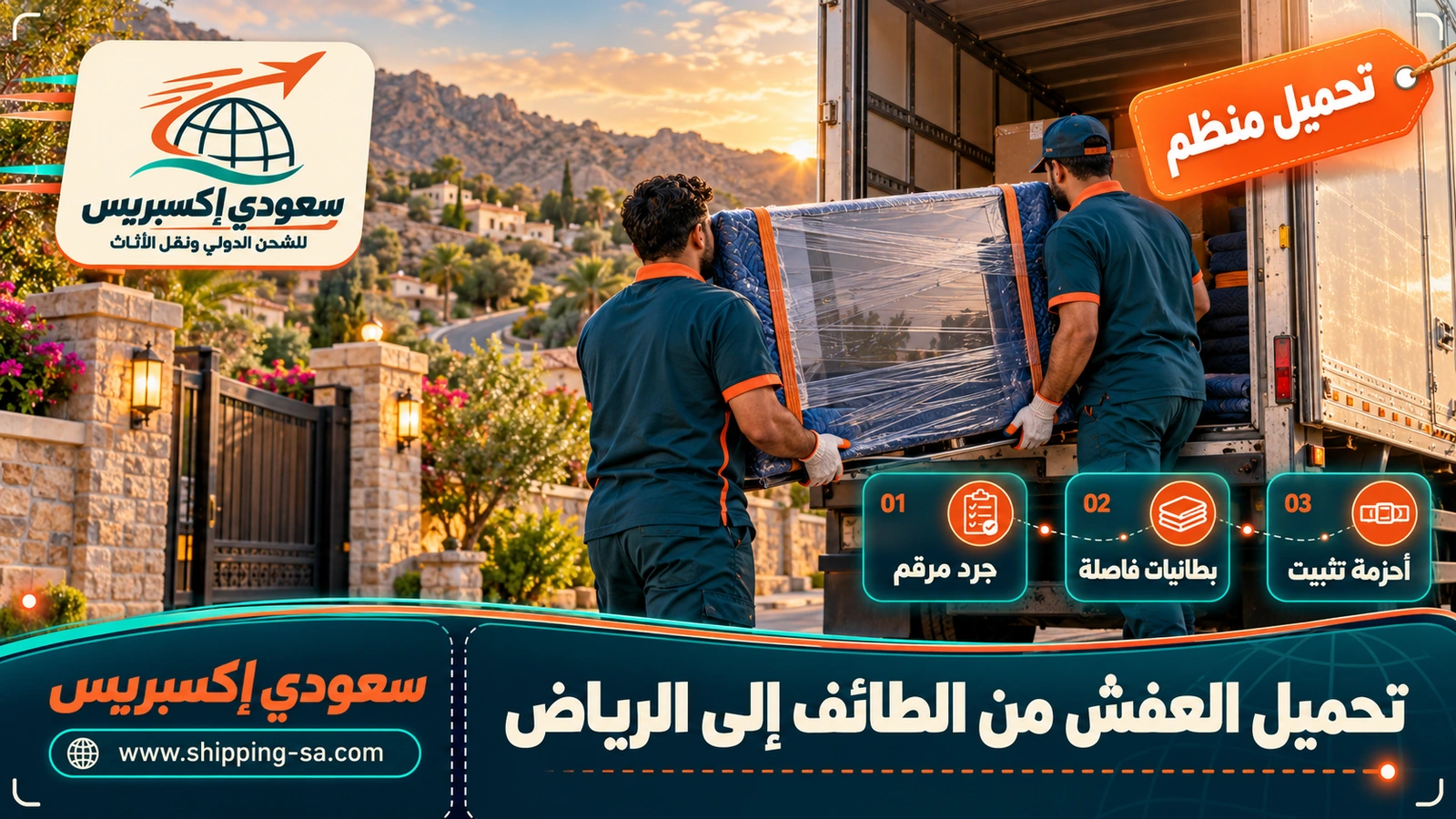 تحميل العفش من الطائف إلى الرياض