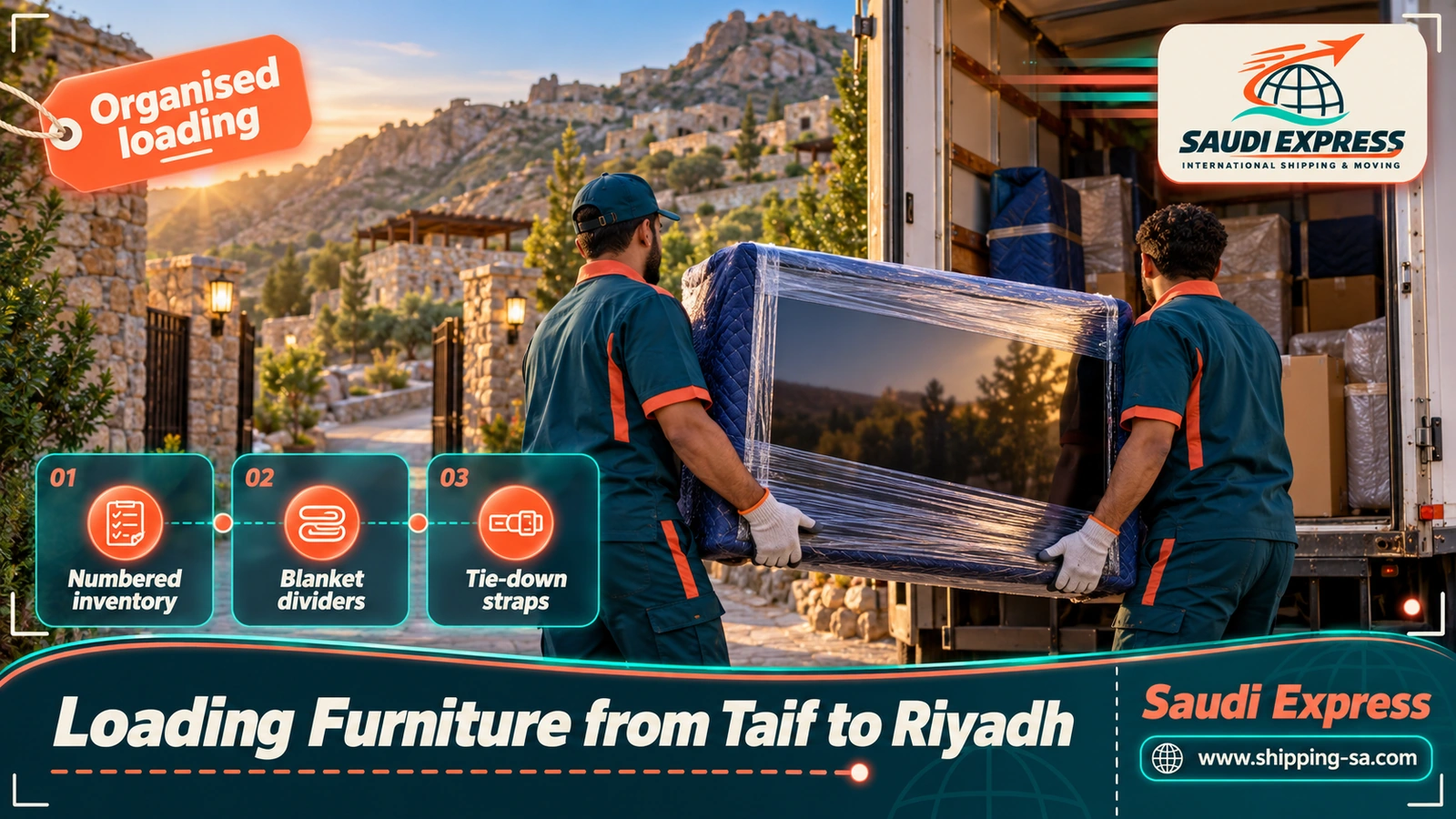 Loading Furniture from Taif to Riyadh