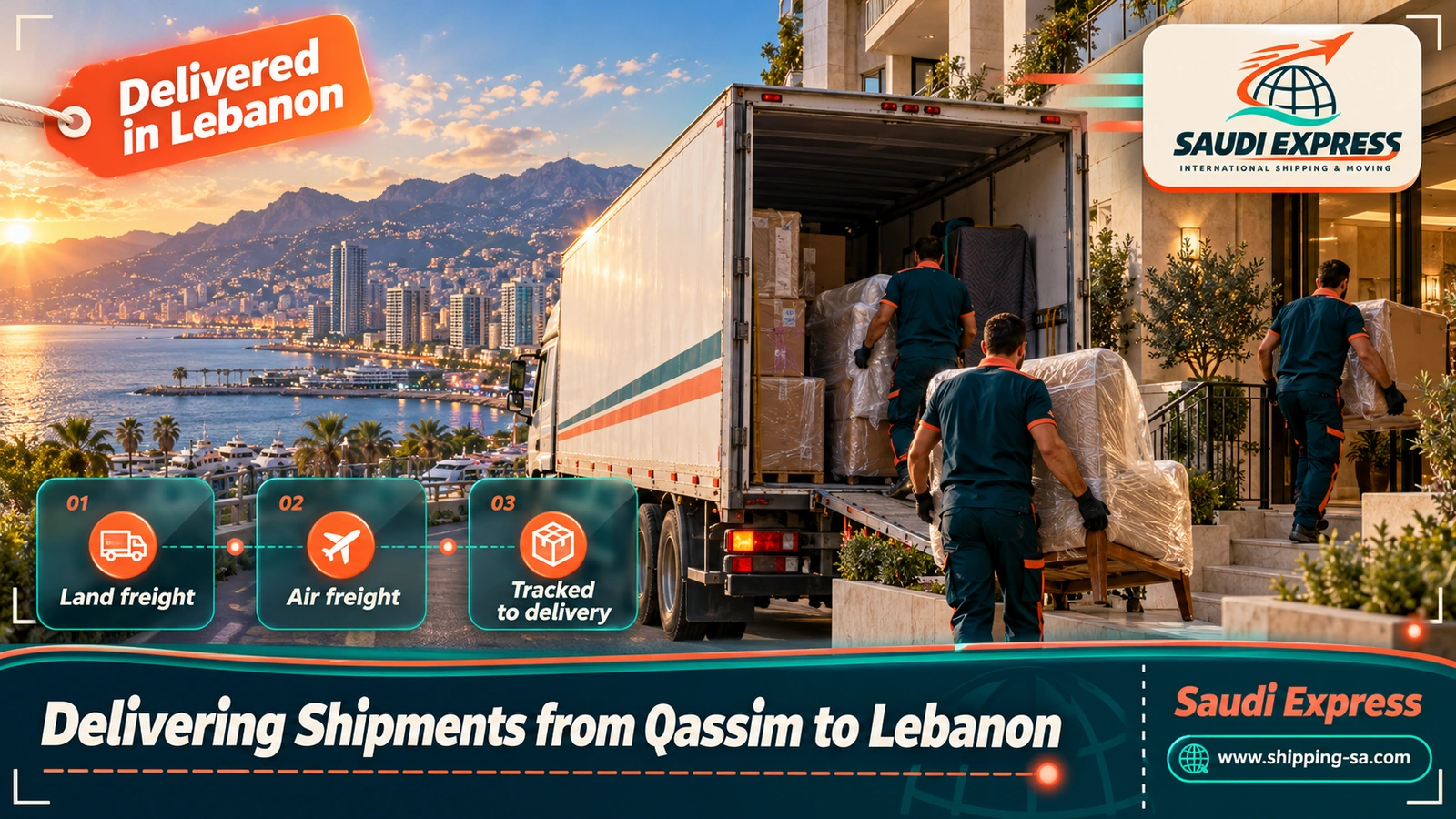 Delivering Shipments from Qassim to Lebanon