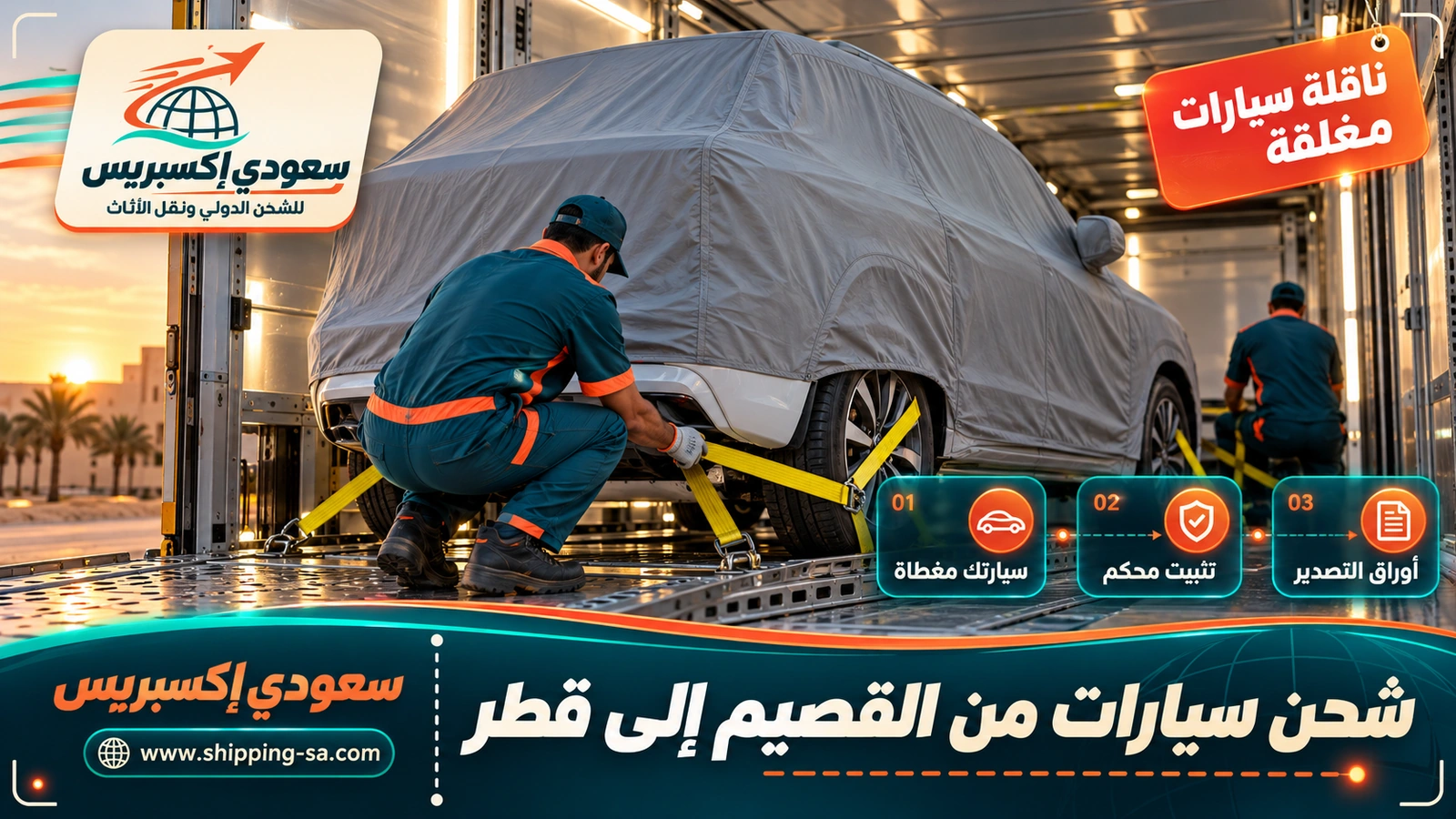 شحن سيارات من القصيم إلى قطر