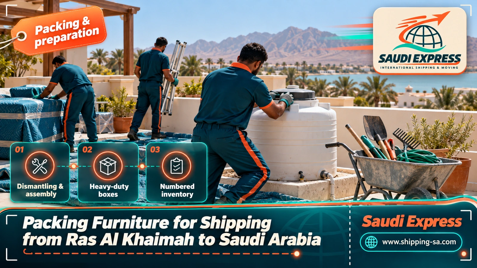 Packing Furniture for Shipping from Ras Al Khaimah to Saudi Arabia