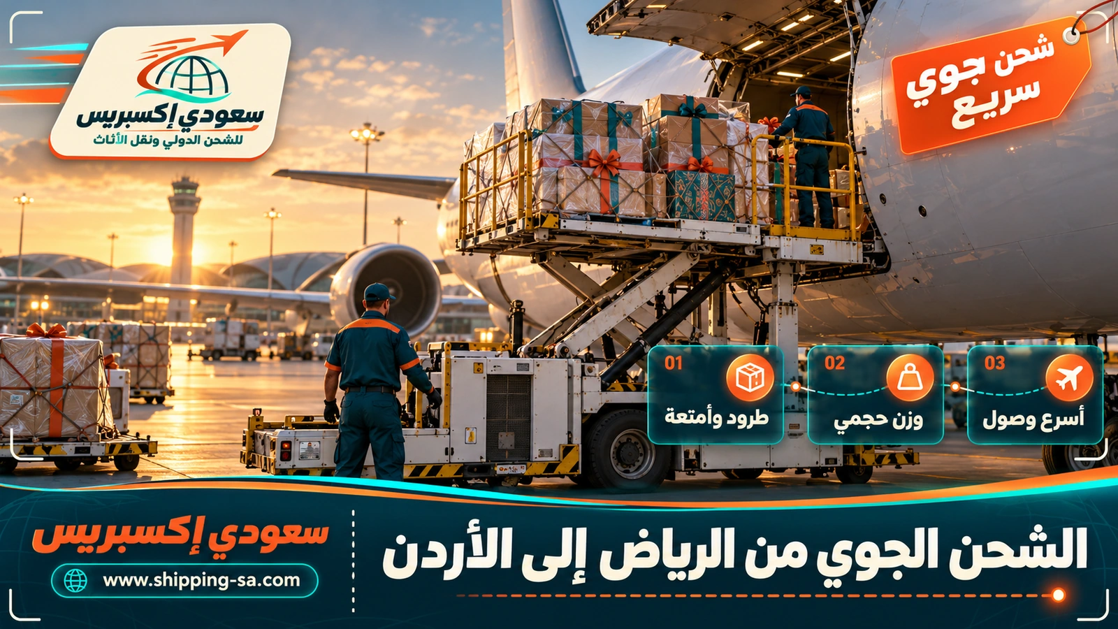 الشحن الجوي من الرياض إلى الأردن