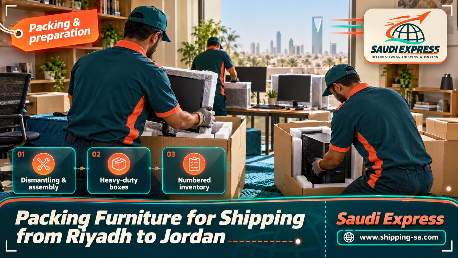 Packing Furniture for Shipping from Riyadh to Jordan