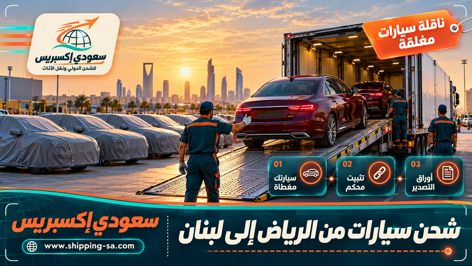 شحن سيارات من الرياض إلى لبنان
