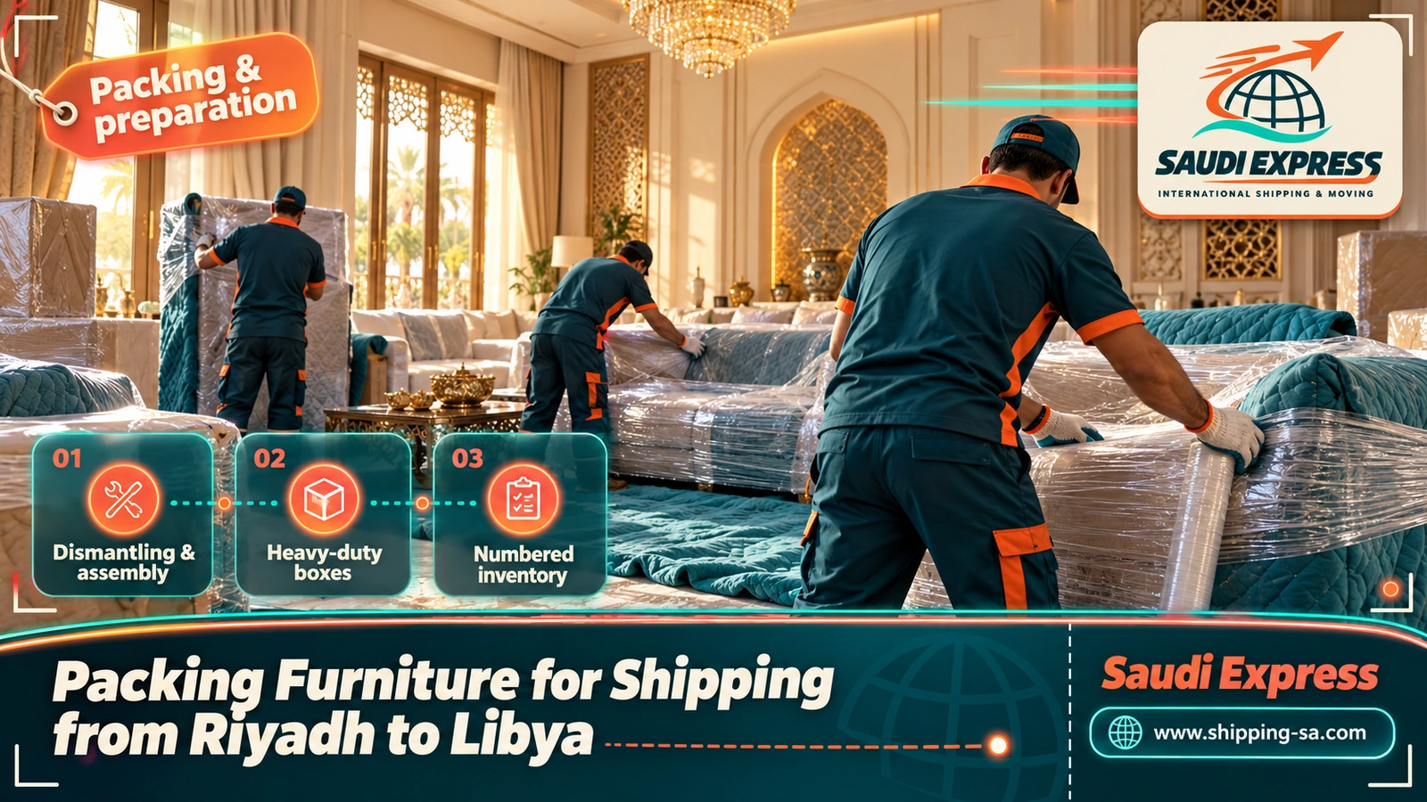 Packing Furniture for Shipping from Riyadh to Libya