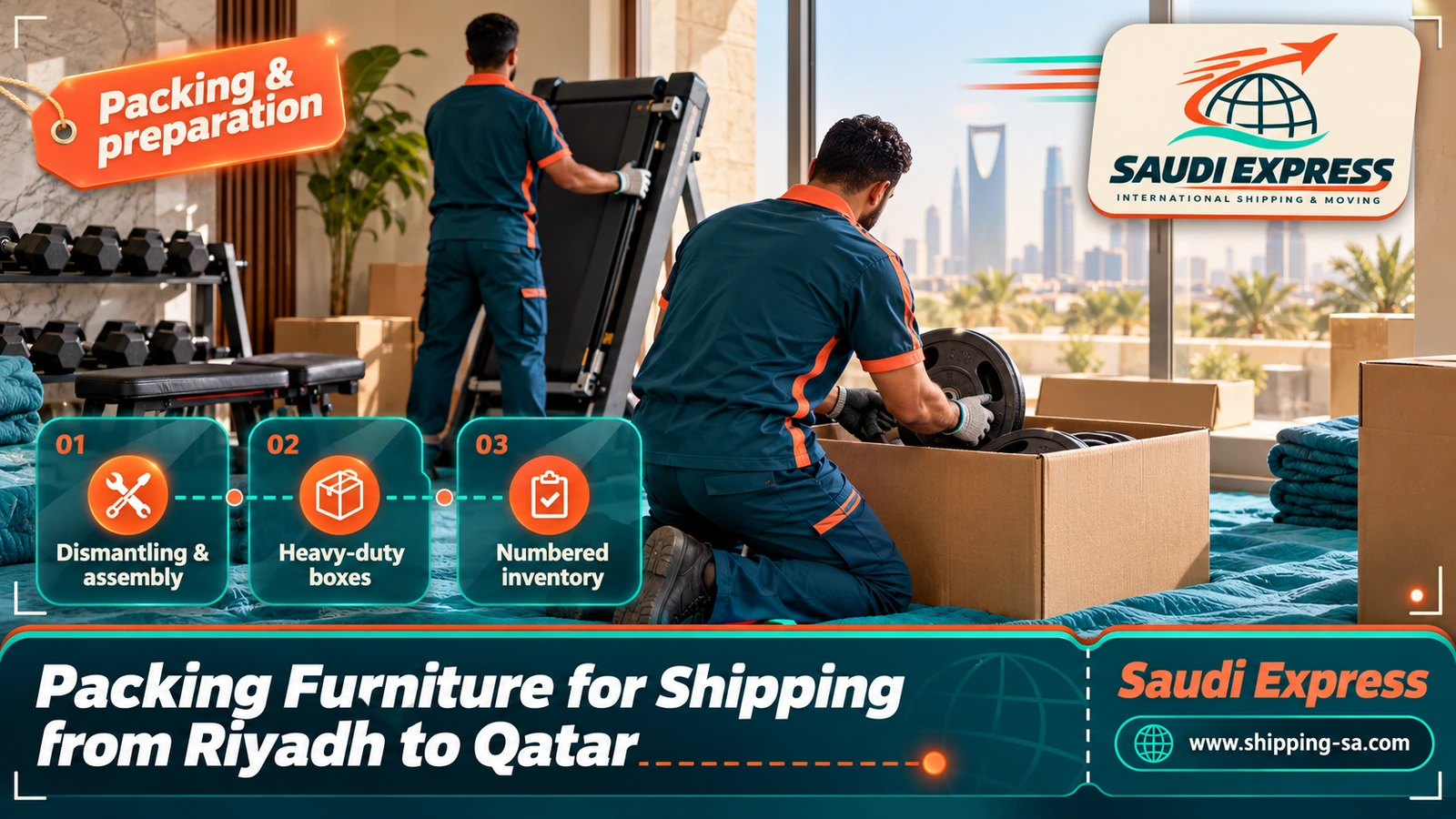 Packing Furniture for Shipping from Riyadh to Qatar