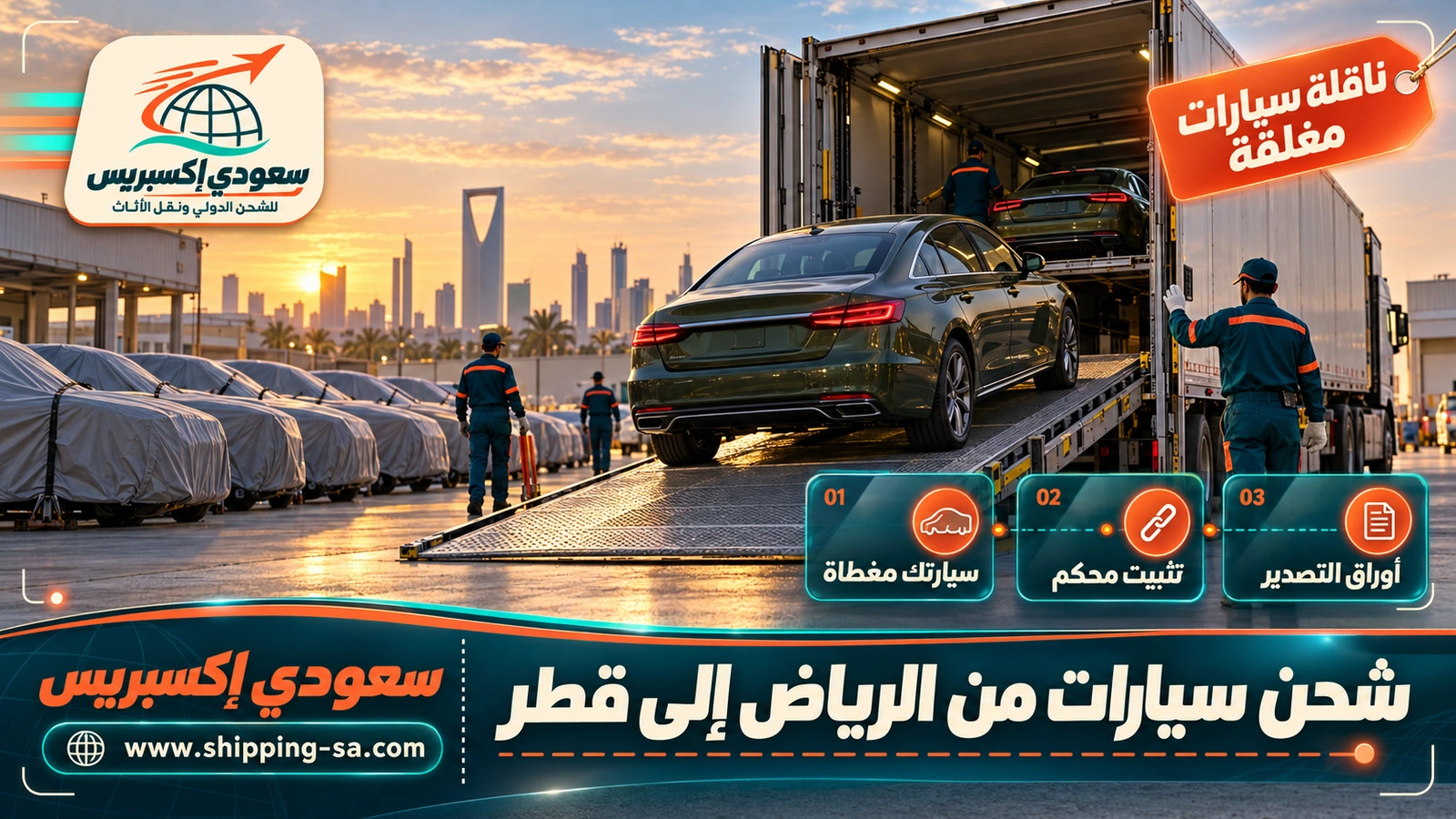 شحن سيارات من الرياض إلى قطر