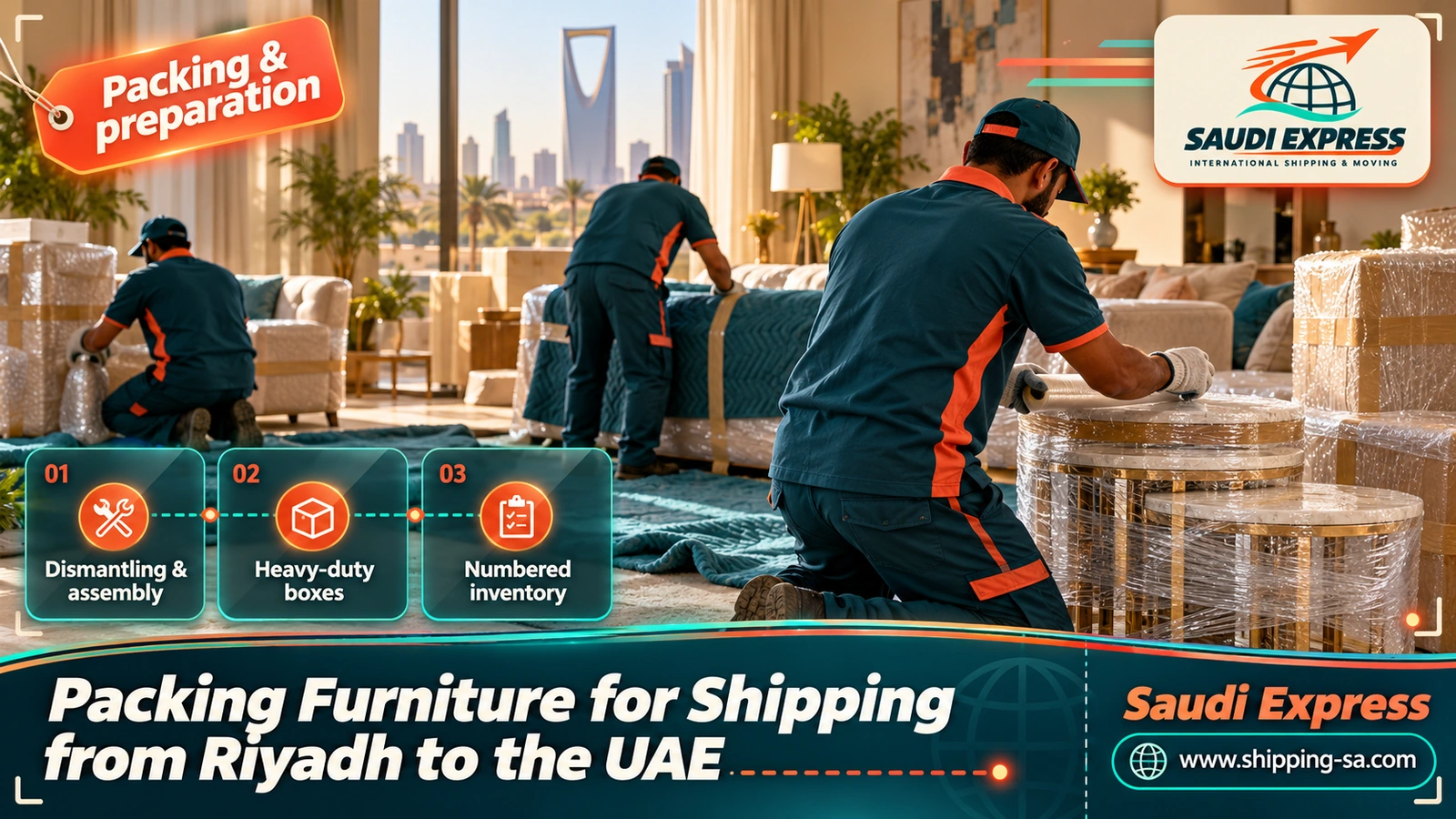 Packing Furniture for Shipping from Riyadh to the UAE