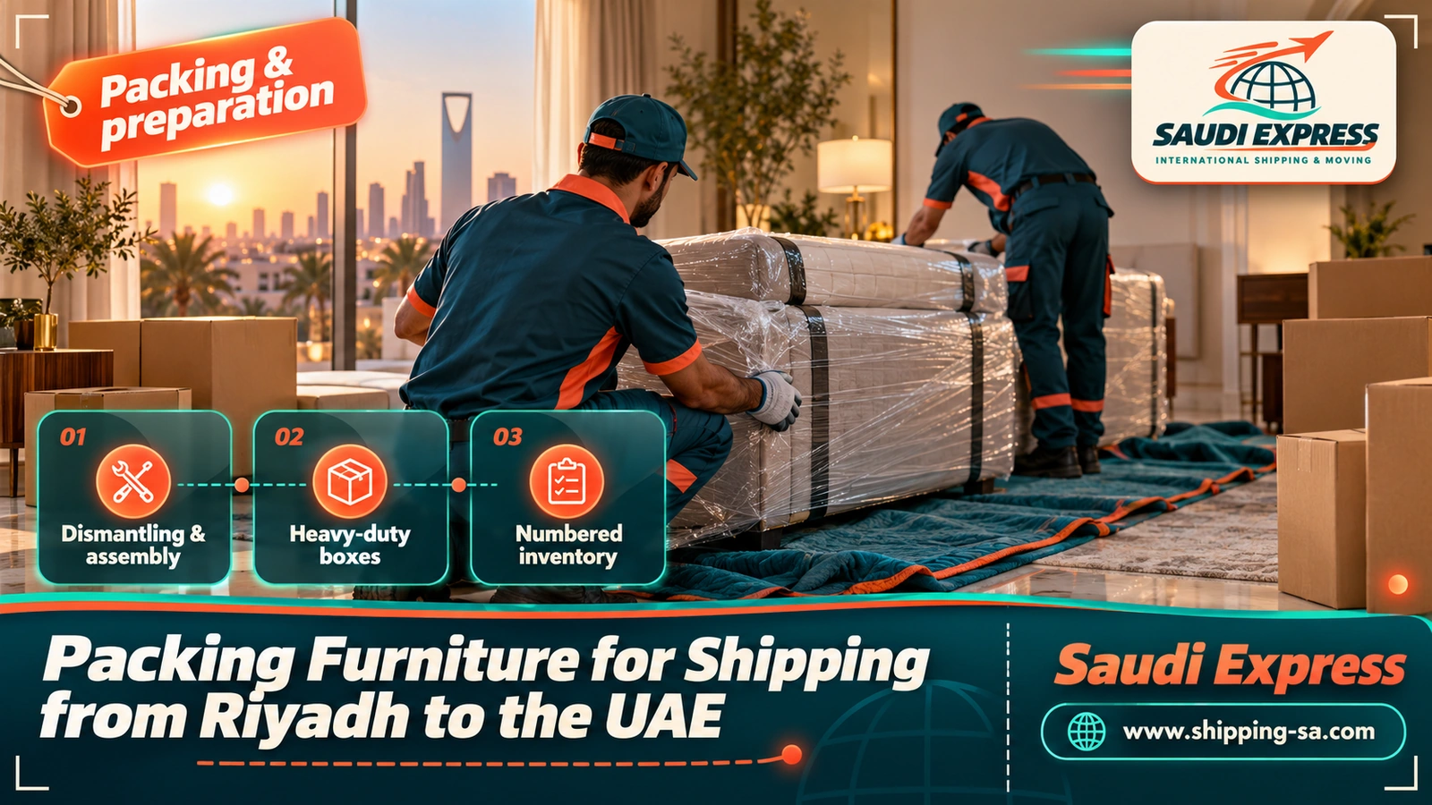 Packing Furniture for Shipping from Riyadh to the UAE