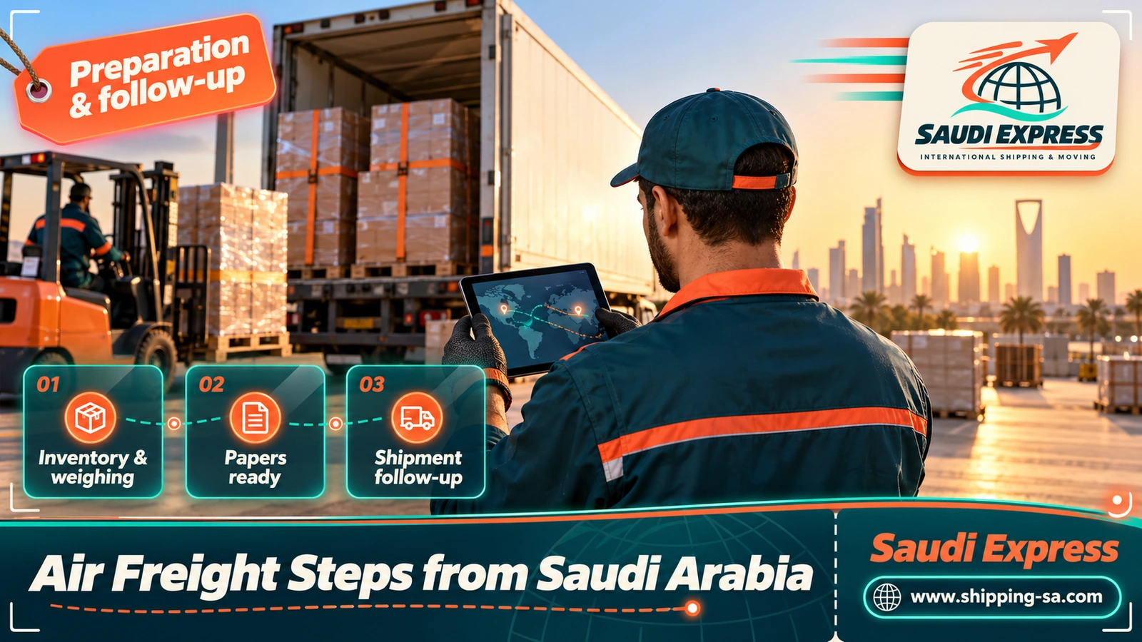Air Freight Steps from Saudi Arabia