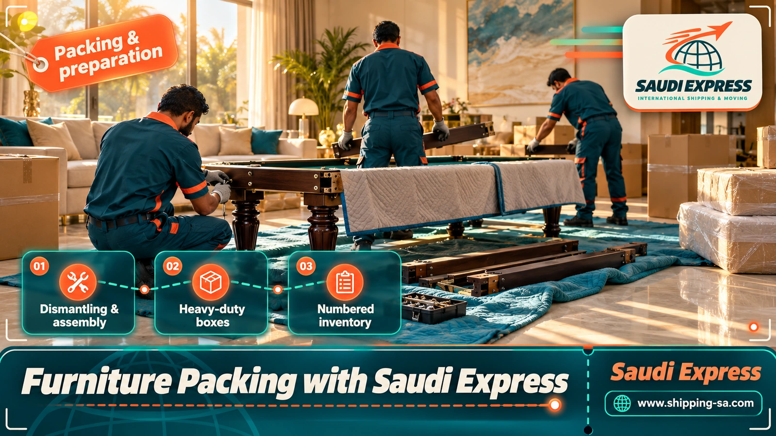 Furniture Packing with Saudi Express