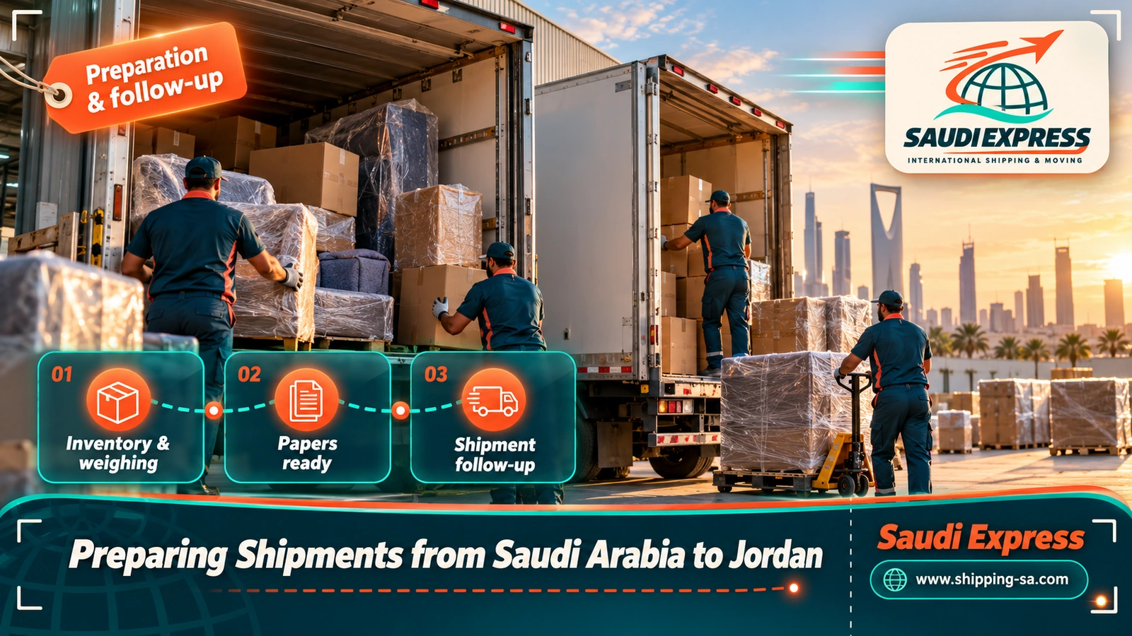 Preparing Shipments from Saudi Arabia to Jordan