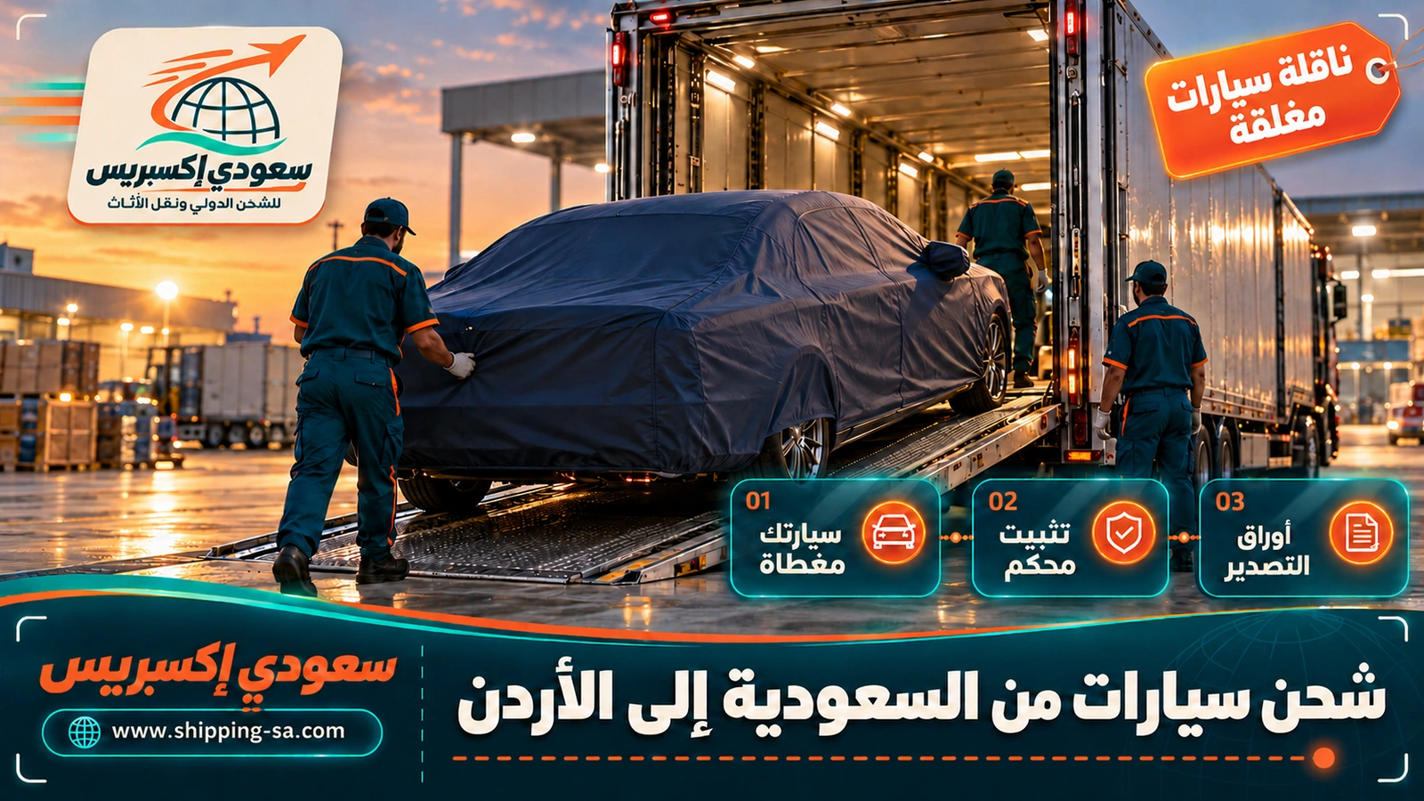 شحن سيارات من السعودية إلى الأردن
