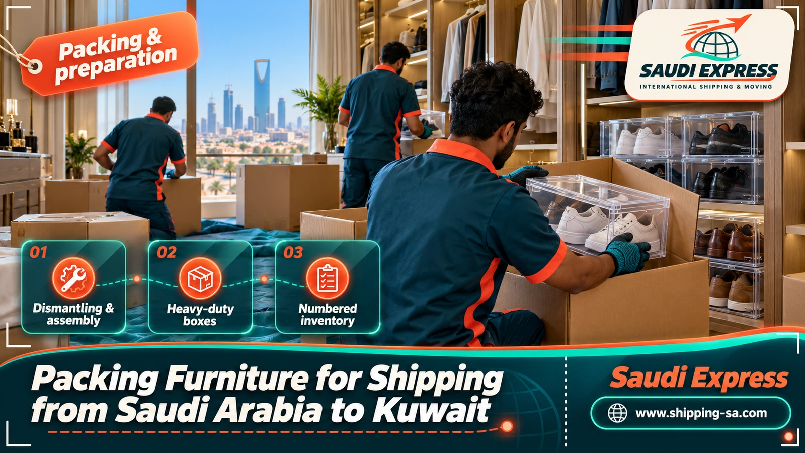 Packing Furniture for Shipping from Saudi Arabia to Kuwait