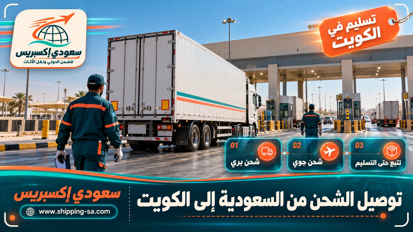 توصيل الشحن من السعودية إلى الكويت