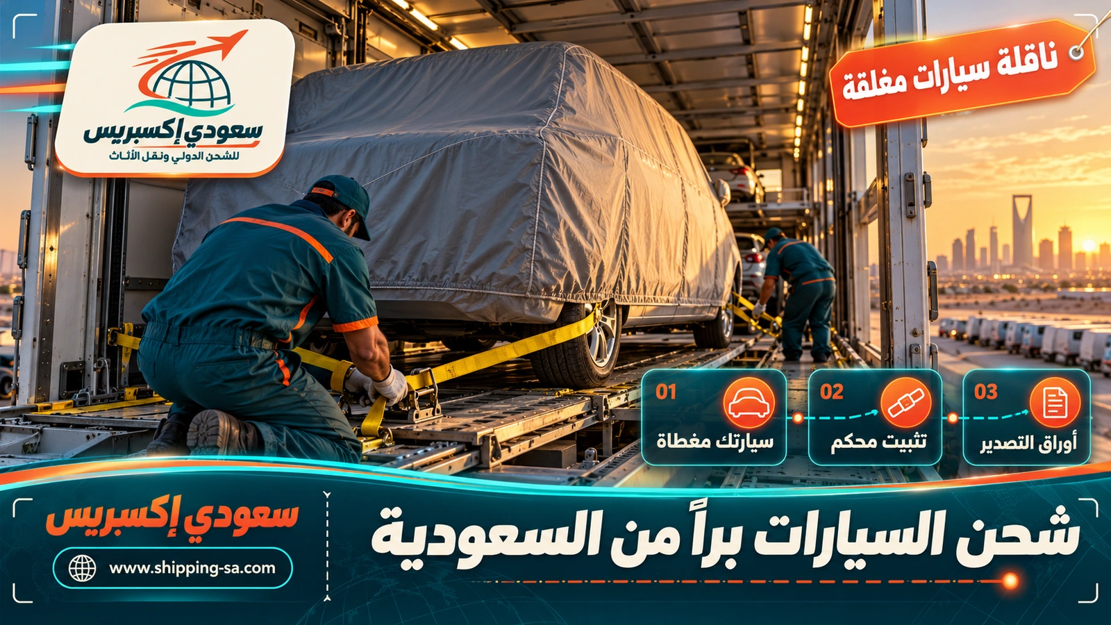 شحن السيارات براً من السعودية